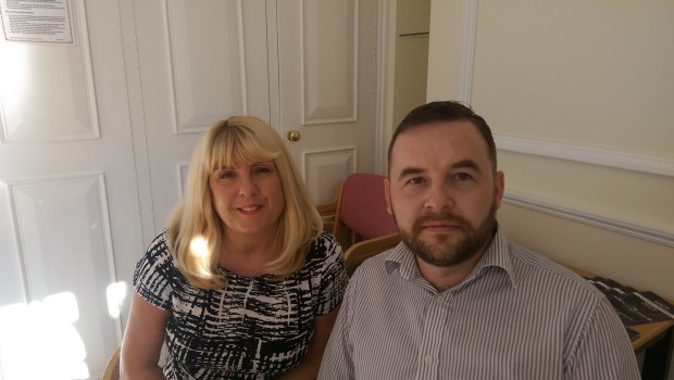 Linda Davies, DVLA and Peter Gallagher, LC Vehicle Hire sitting together