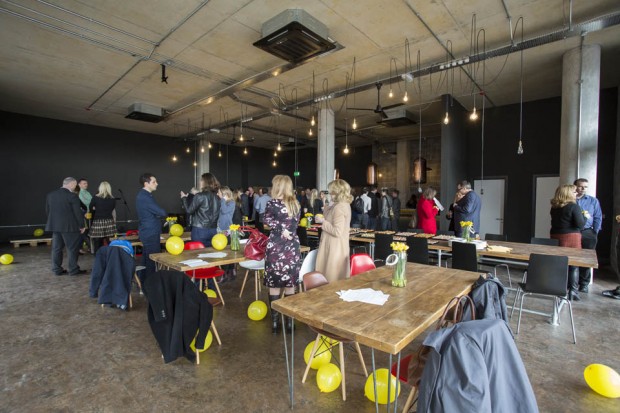 group of people using the new space called the Furnace at Techhub