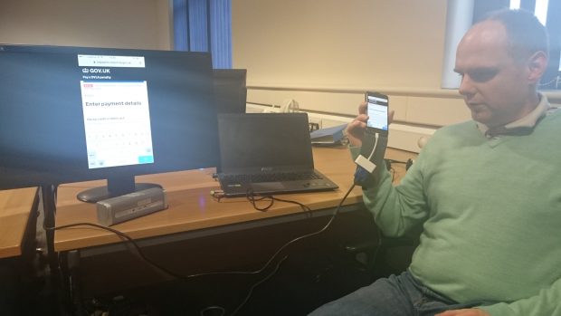 Man testing how accessible our online services are