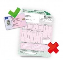 Driving licence and paper counterpart