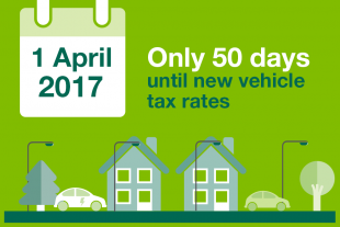 Text saying 'Only 50 days to go until new vehicle tax rates on 1 April 2017'